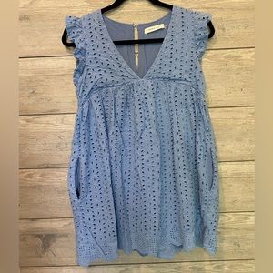 Blue Eyelet Romper